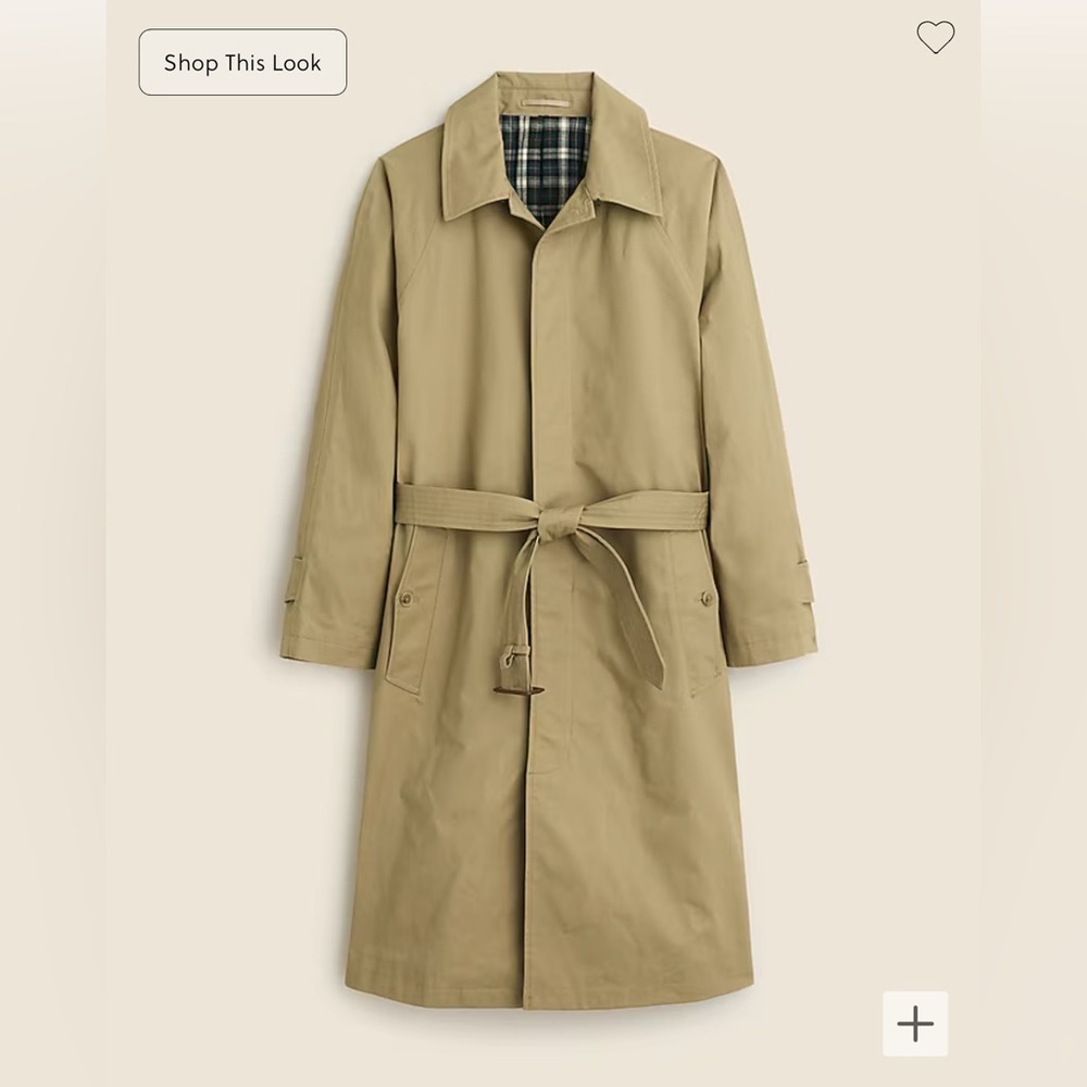 NWT Mens JCrew Ludlow tan trench coat car coat rain jacket cotton Khaki BS470 - Picture 4 of 13